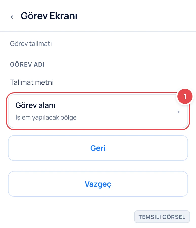 Temsili görsel: Among Us görev ekranı; üstte görev adı başlığı, altında görevi tamamlamak için talimat metni, ortada işlem yapılacak görev alanı gösteriliyor, henüz işlem yapılmamış durumda; işaretli: